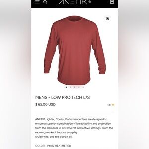 ANETIK MENS PERFORMENCE LONG SLEEVE IN PYRO HEATHERED
